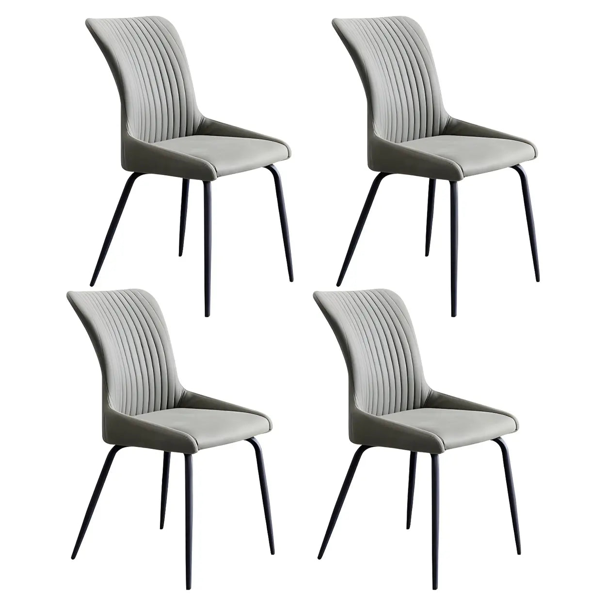 Industrial Upholstered Dining Chair with Metal Legs
