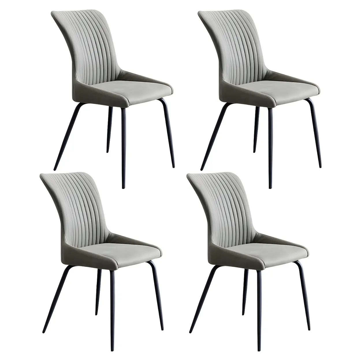 Industrial Upholstered Dining Chair with Metal Legs