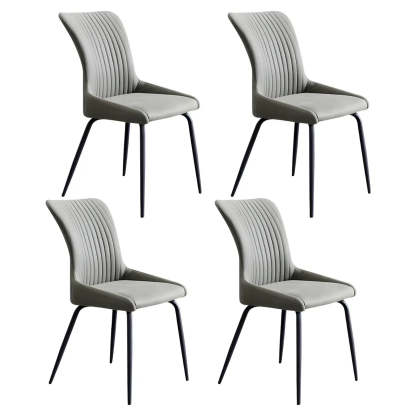 Industrial Upholstered Dining Chair with Metal Legs