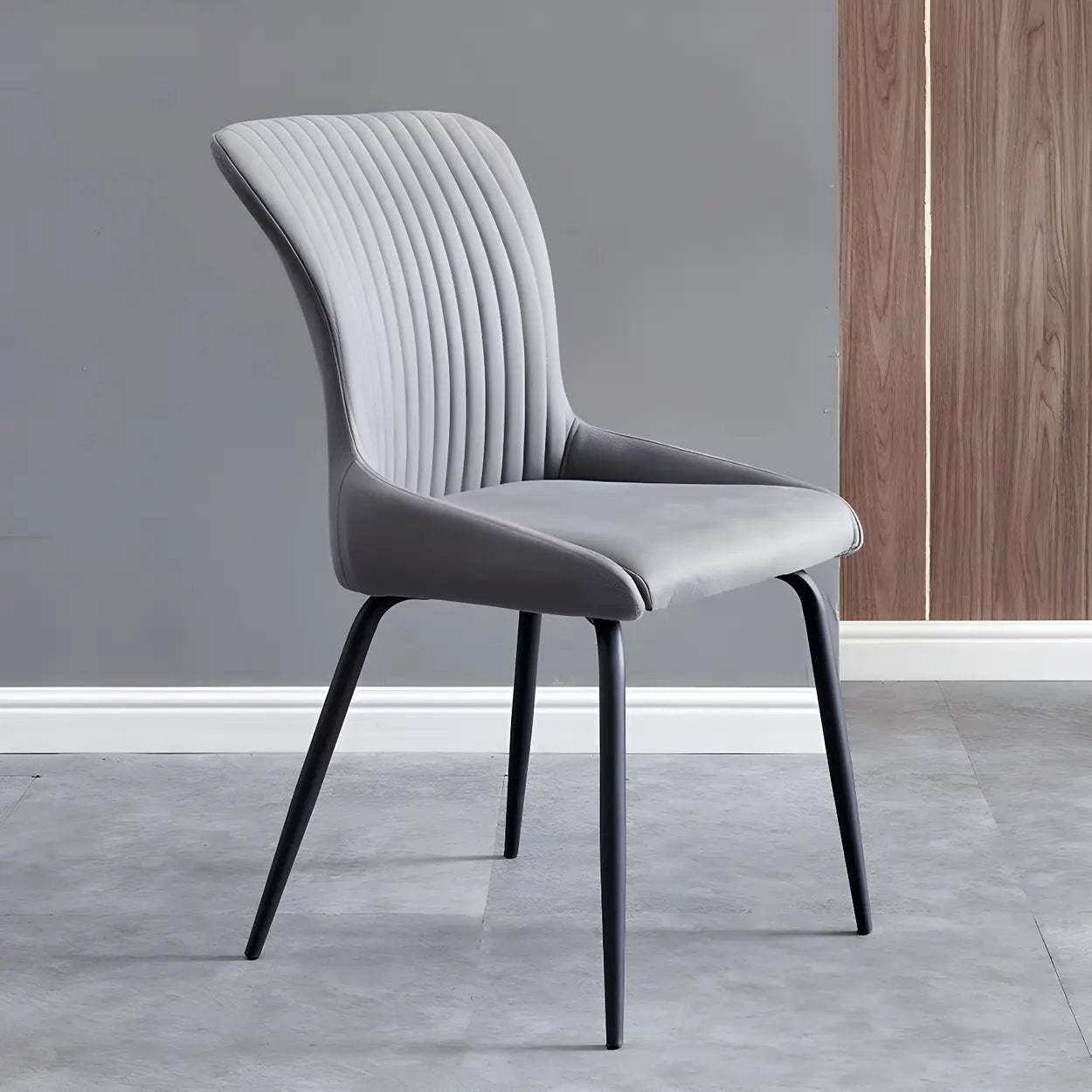 Industrial Upholstered Dining Chair with Metal Legs — Red / 2 Piece Set