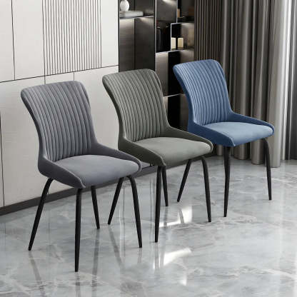 Industrial Upholstered Dining Chair with Metal Legs — Red / 4 Piece Set