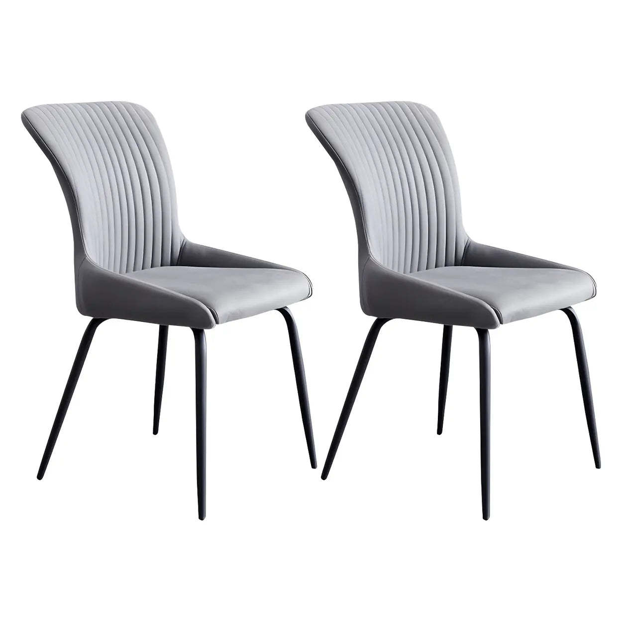 Industrial Upholstered Dining Chair with Metal Legs — Blue / 1 Piece