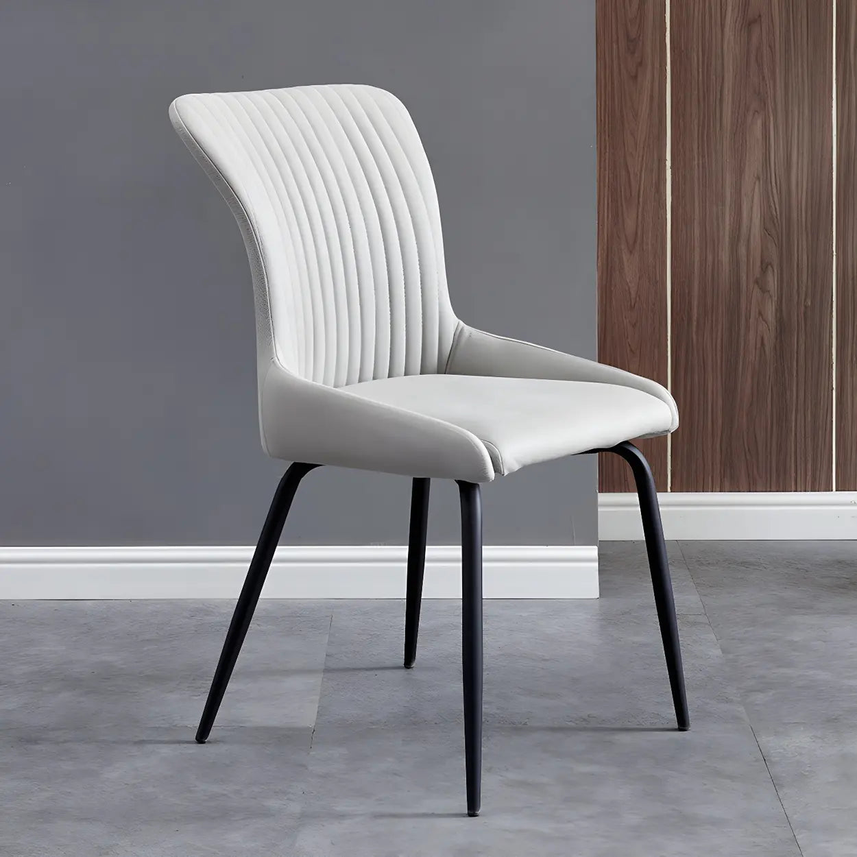 Industrial Upholstered Dining Chair with Metal Legs — Green / 2 Piece Set