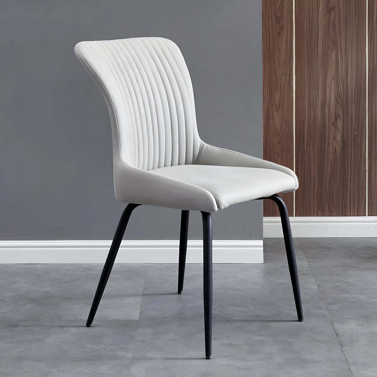 Industrial Upholstered Dining Chair with Metal Legs — Green / 2 Piece Set