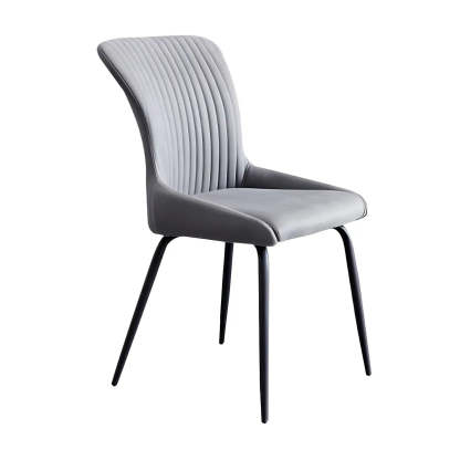 Industrial Upholstered Dining Chair with Metal Legs — Green / 4 Piece Set