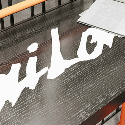 Industrial Spectator Bar Table with Orange Railing