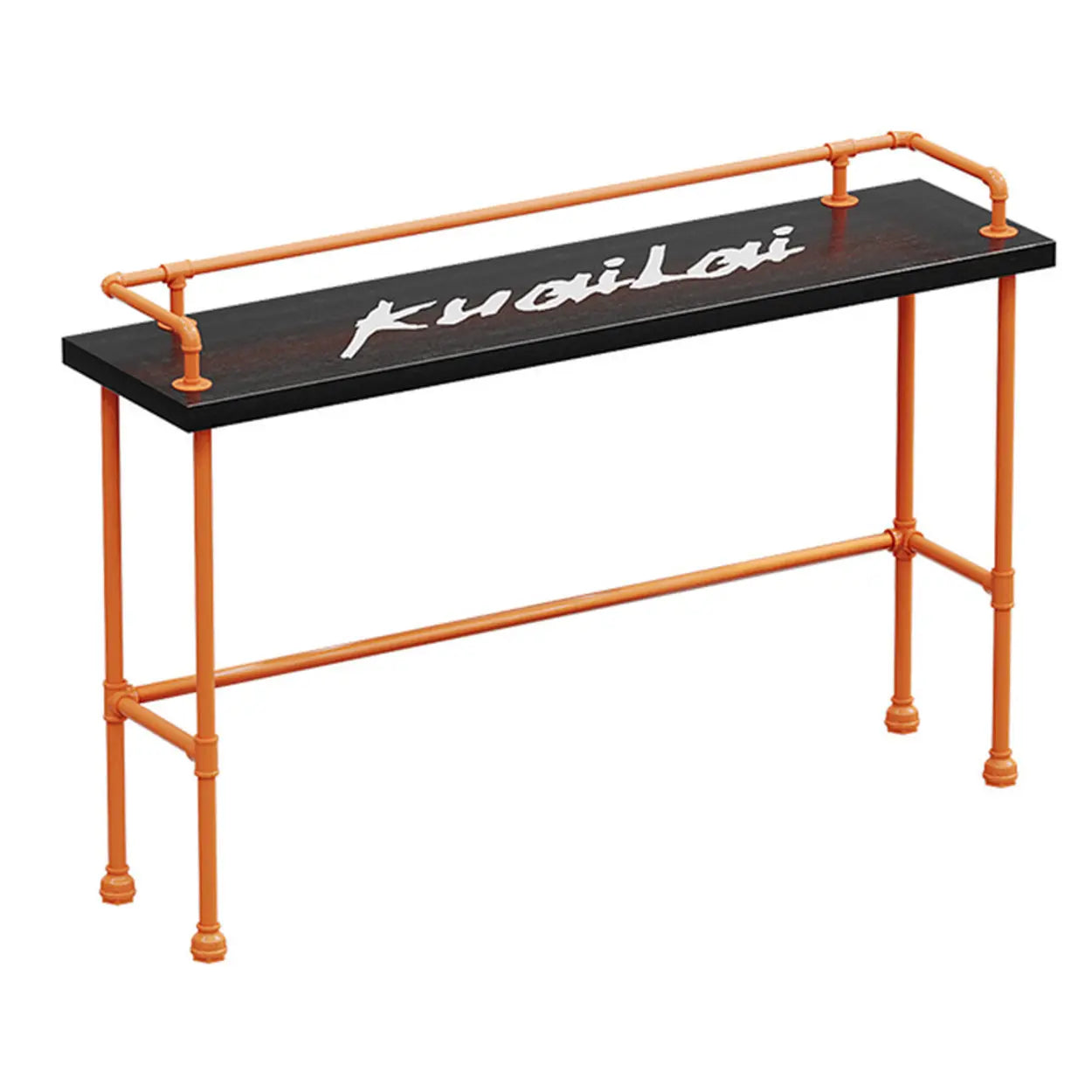 Industrial Spectator Bar Table with Orange Railing