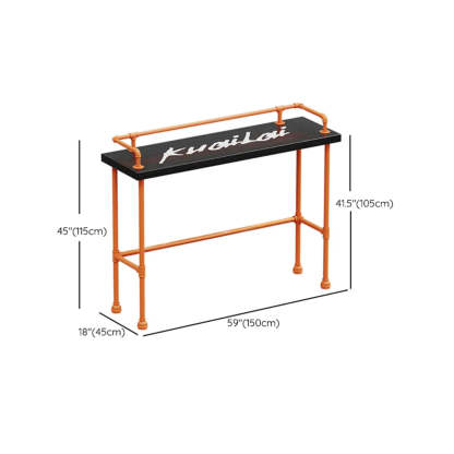 Industrial Spectator Bar Table with Orange Railing