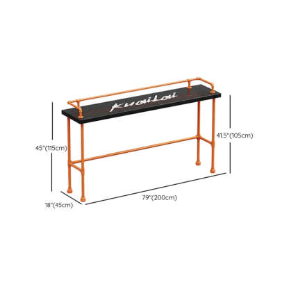 Industrial Spectator Bar Table with Orange Railing