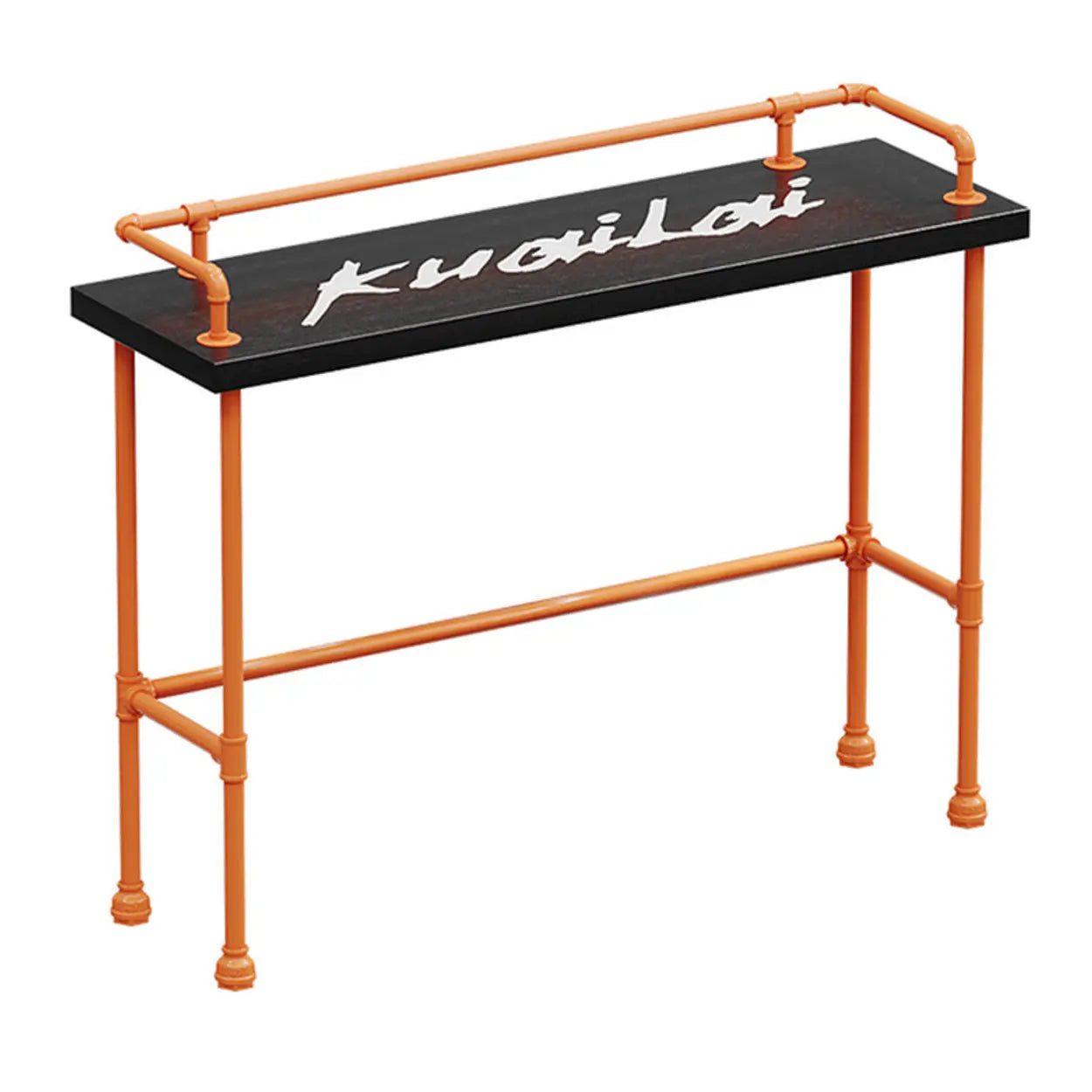 Industrial Spectator Bar Table with Orange Railing