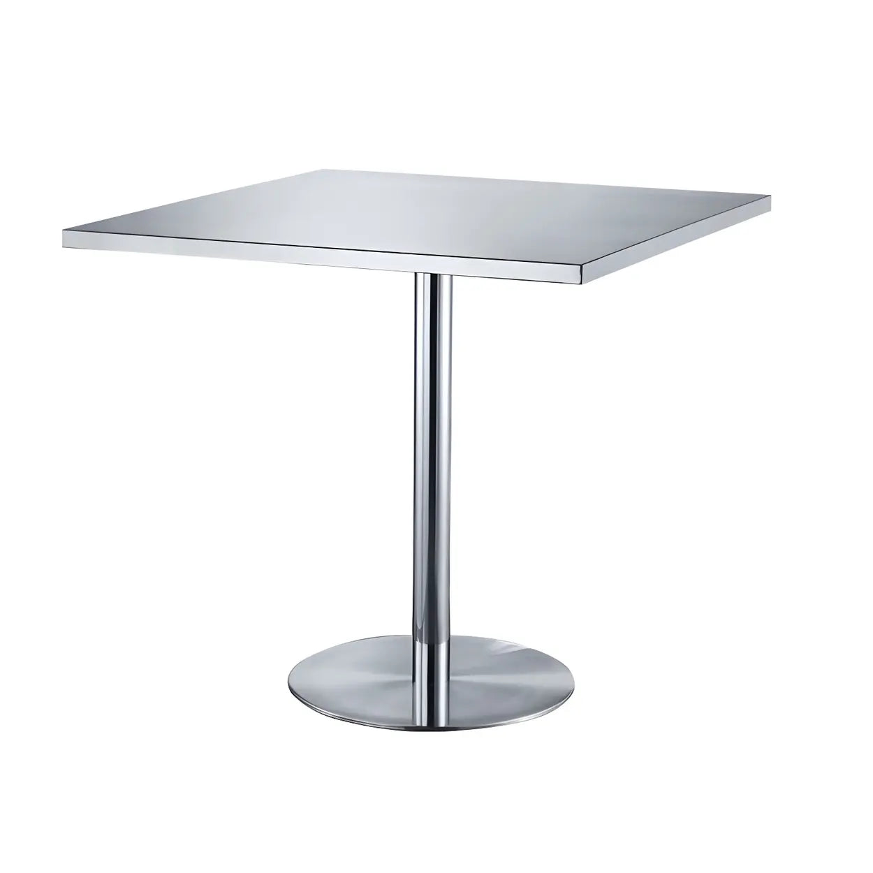 Industrial Square Stainless Steel Silver Dining Table
