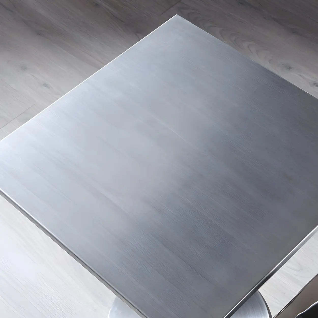Industrial Square Stainless Steel Silver Dining Table