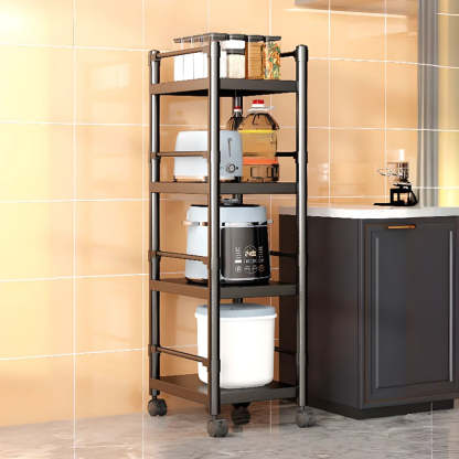 Industrial Stainless Steel Black Kitchen Display Cabinet — Guardrail Not Included