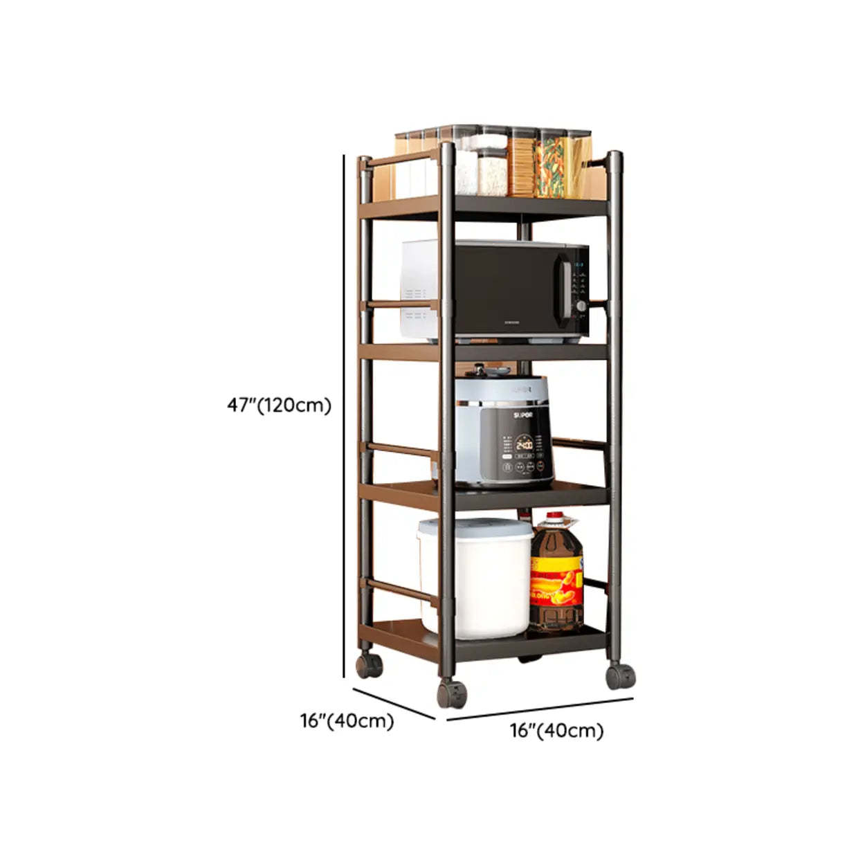 Industrial Stainless Steel Black Kitchen Display Cabinet