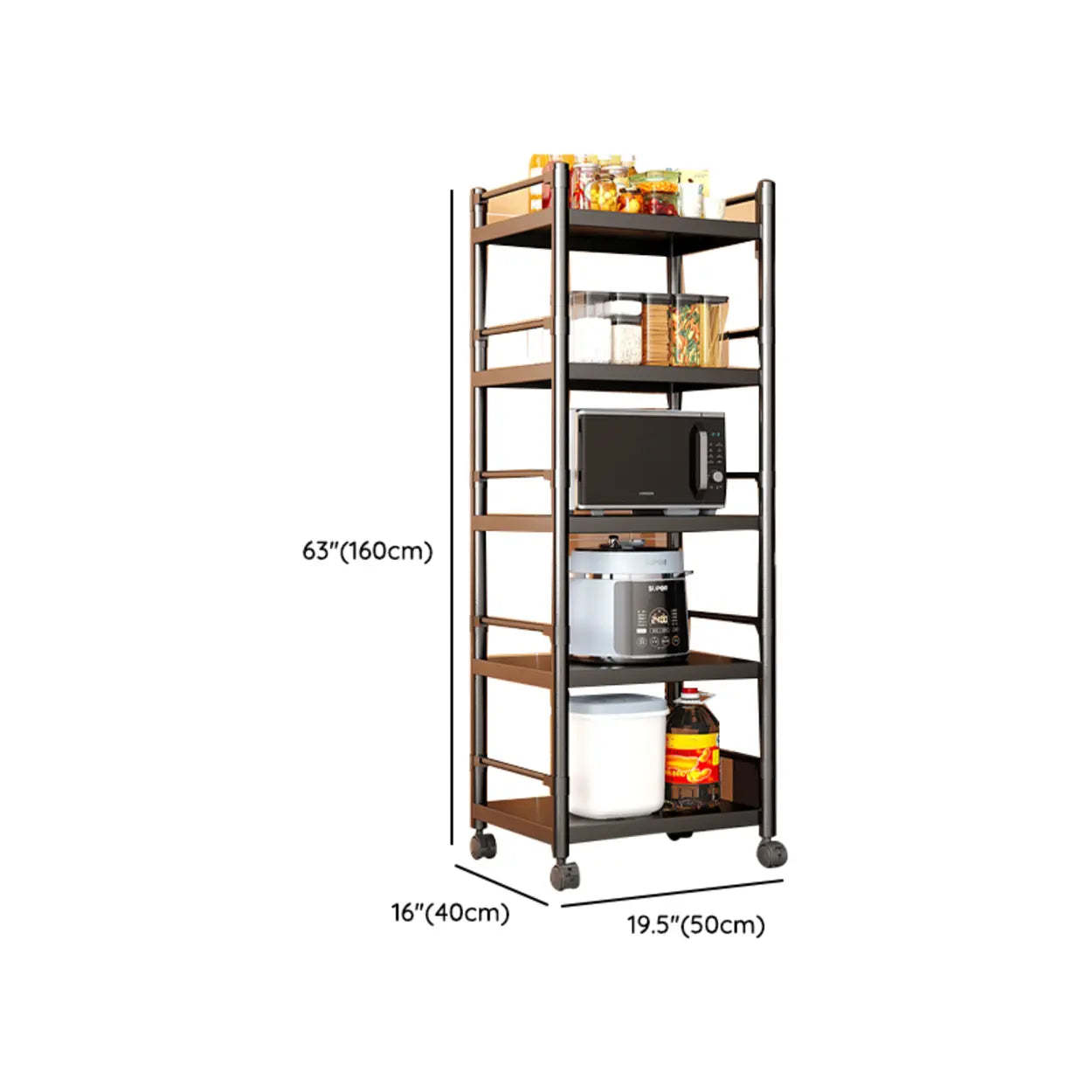 Industrial Stainless Steel Black Kitchen Display Cabinet
