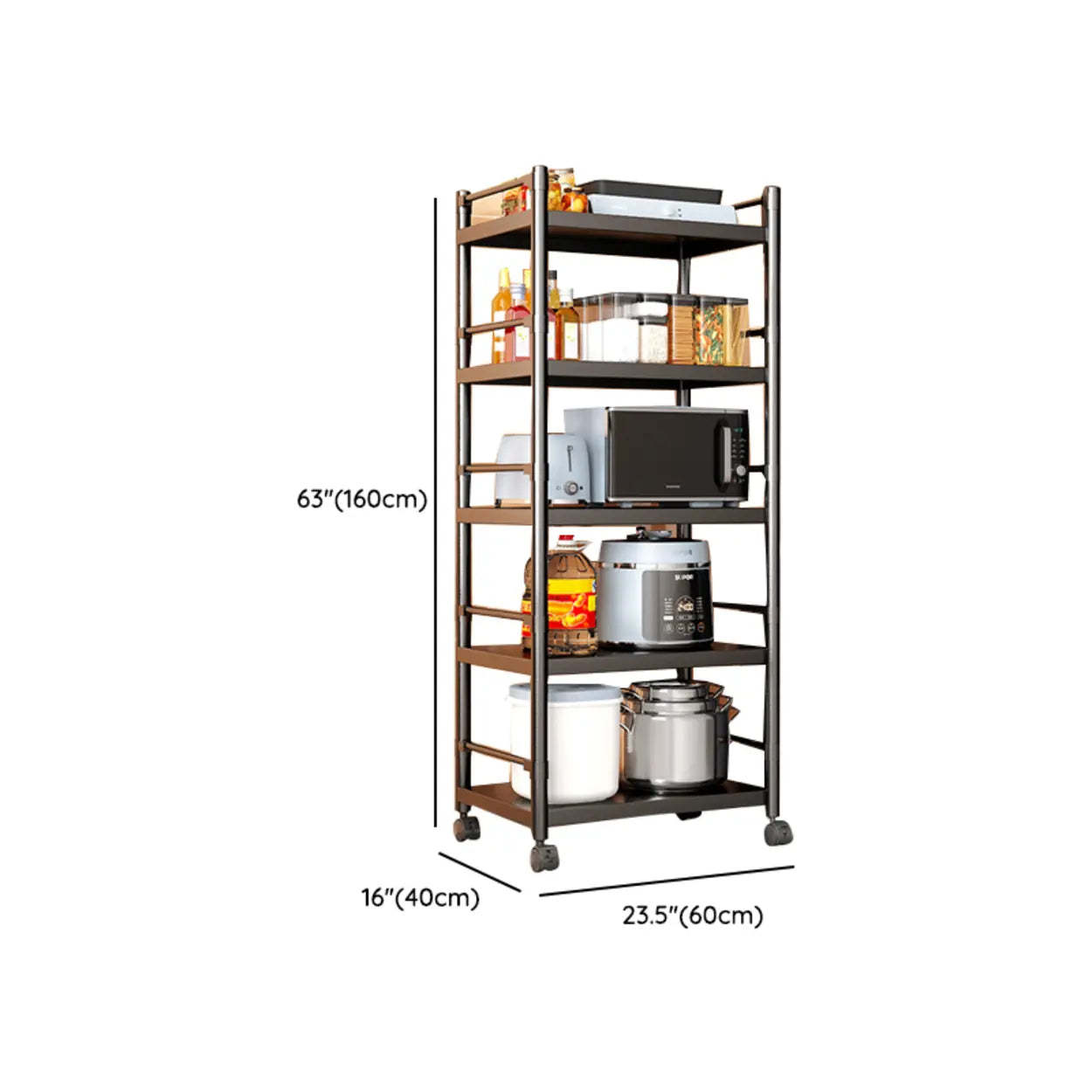 Industrial Stainless Steel Black Kitchen Display Cabinet
