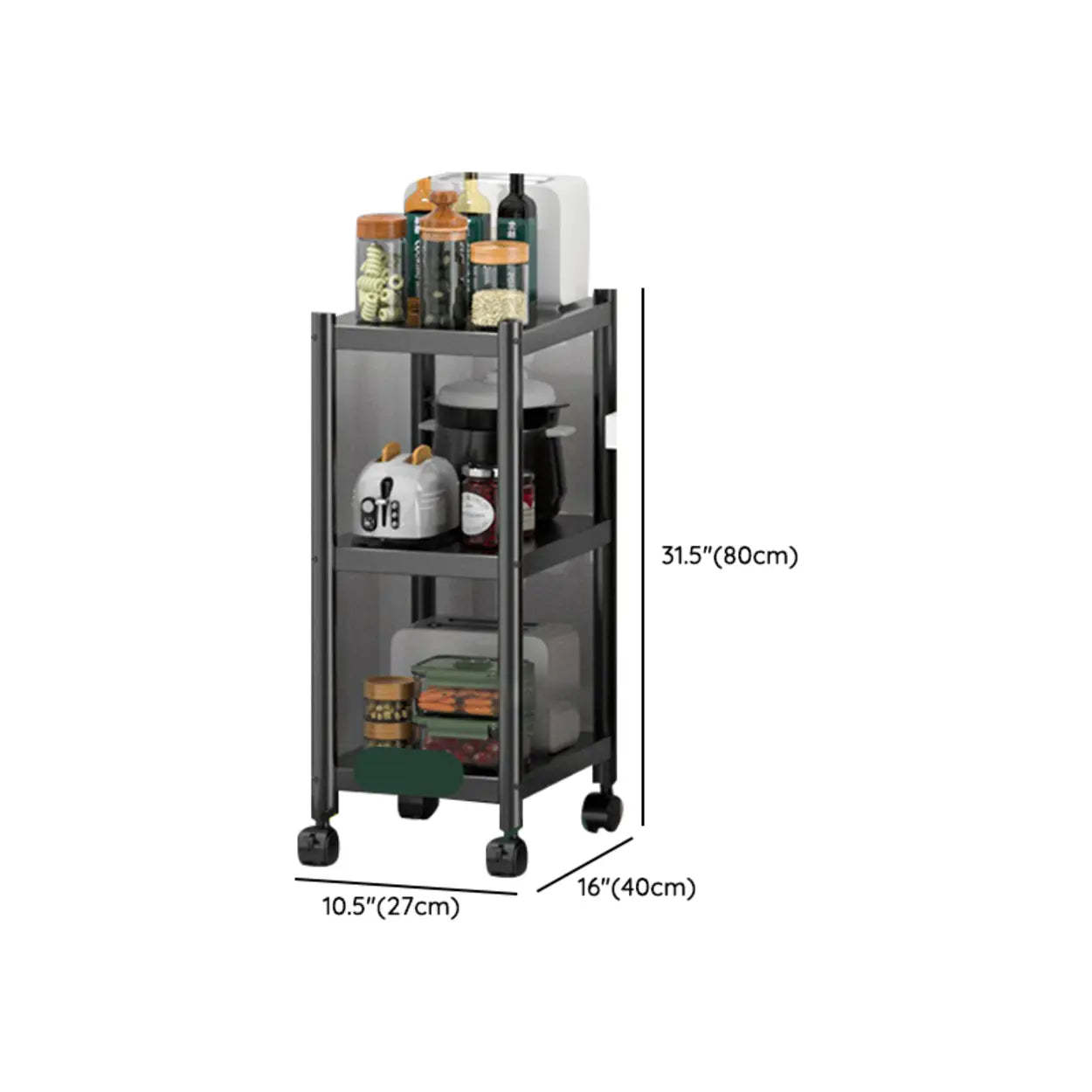 Industrial Stainless Steel Black Kitchen Display Cabinet
