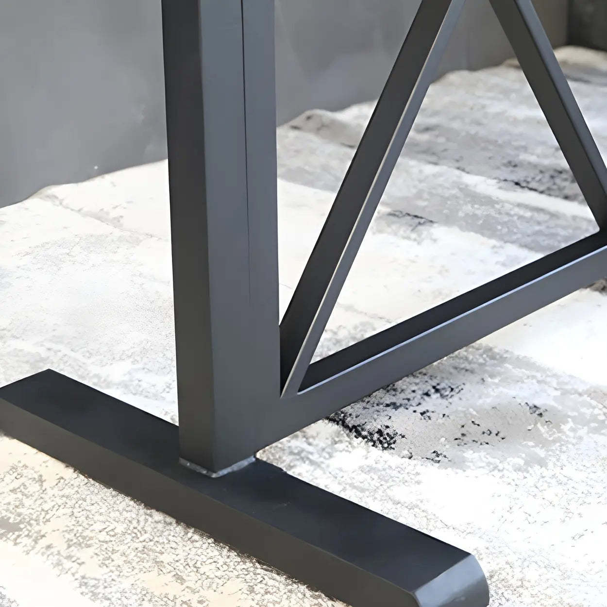 Industrial Wood Long Bar Table with Footrest