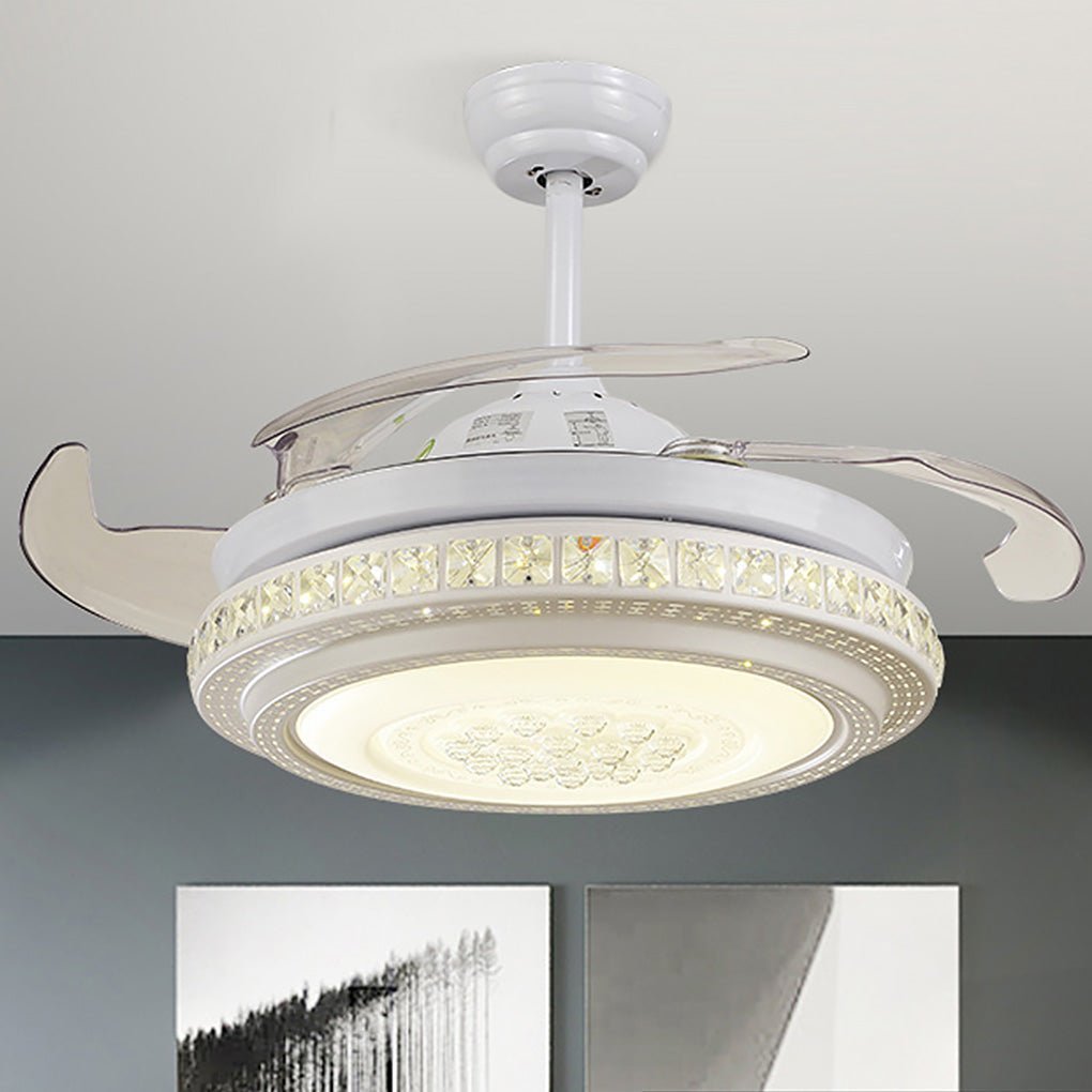 Intelligent Dimming LED Ceiling Fan Chandelier