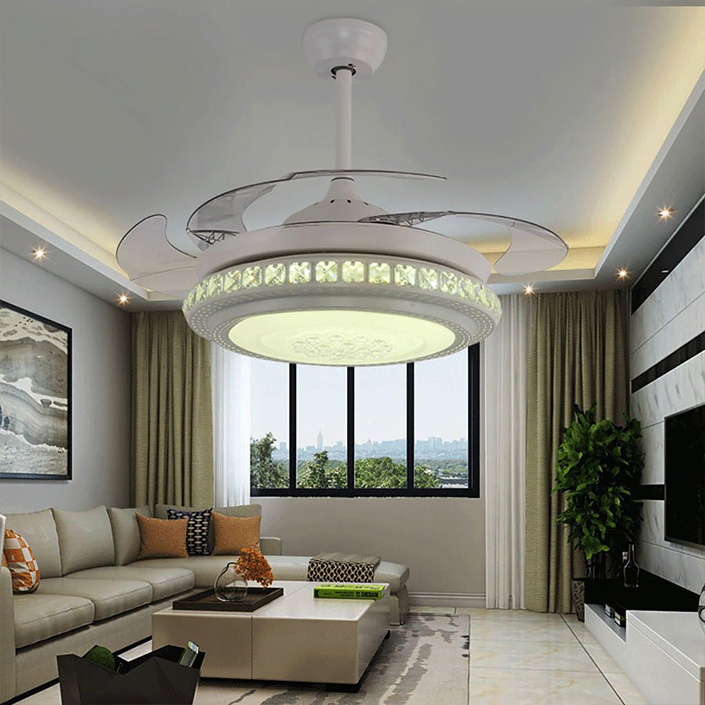 Intelligent Dimming LED Ceiling Fan Chandelier