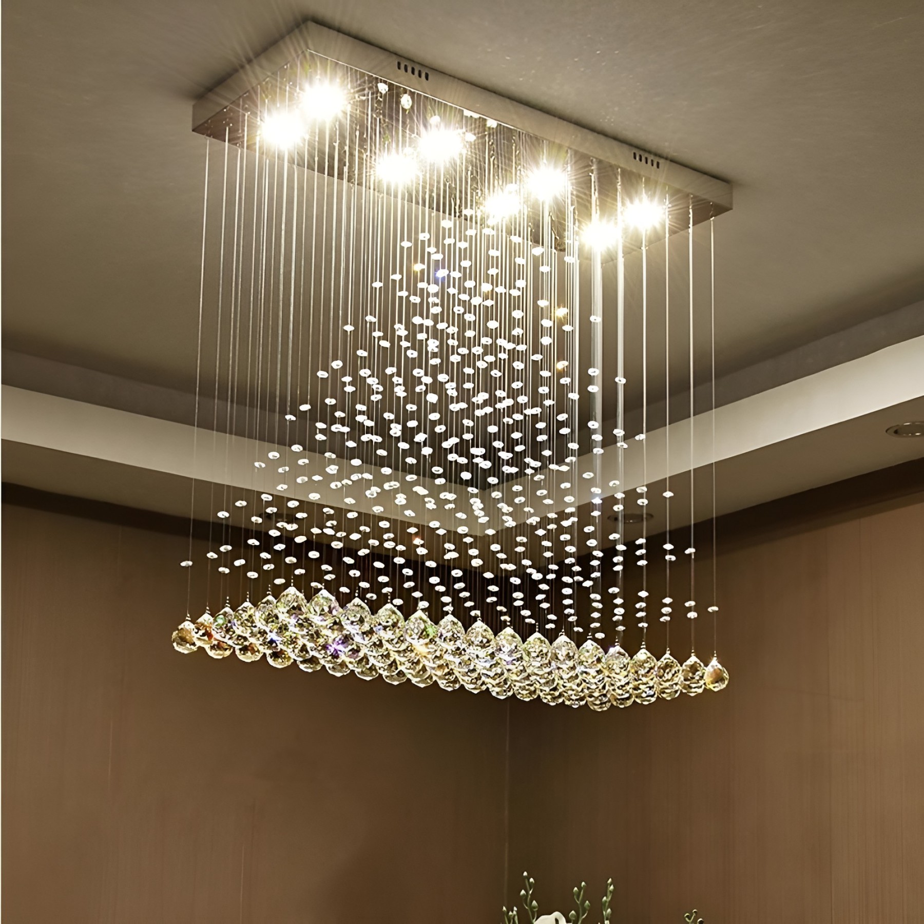 Contemporary 5-Layer Crystal Chandelier
