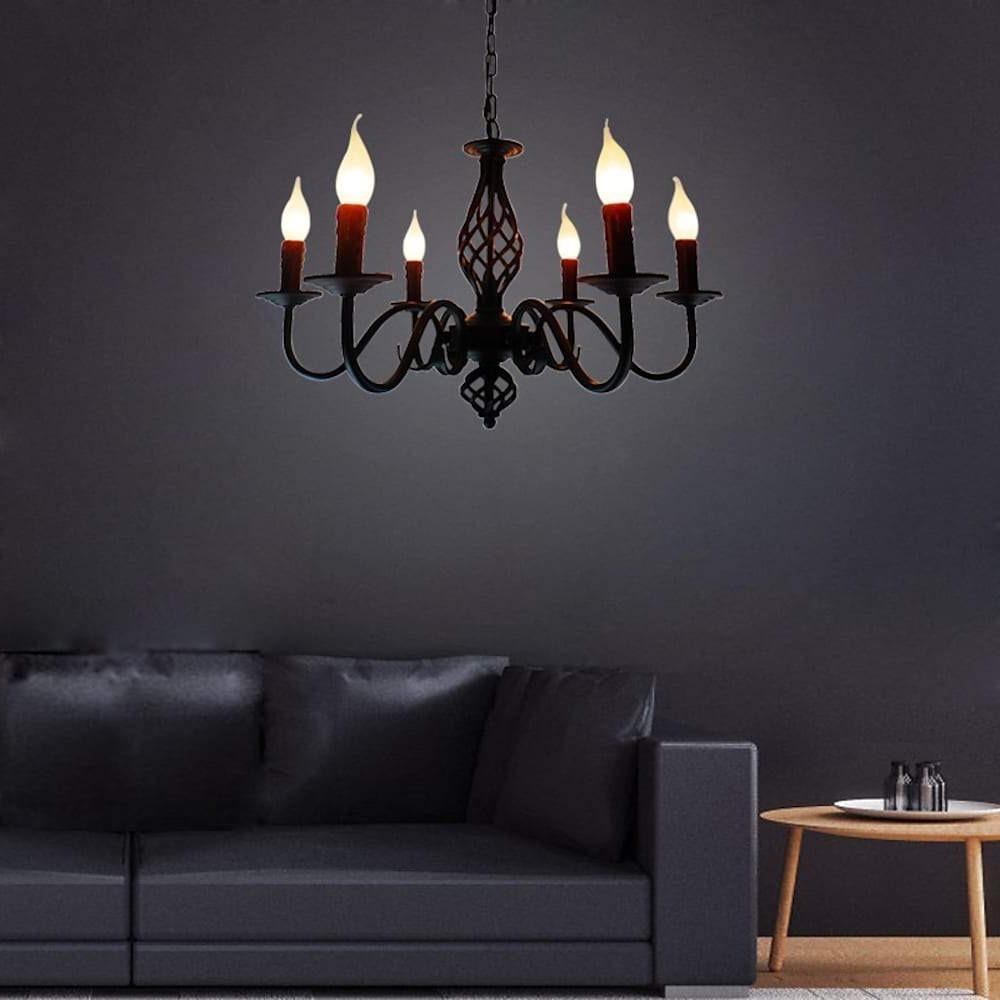 6 Lights Candles-shaped LED Modern Chandeliers Pendant Light Hanging Lamp-Lighom