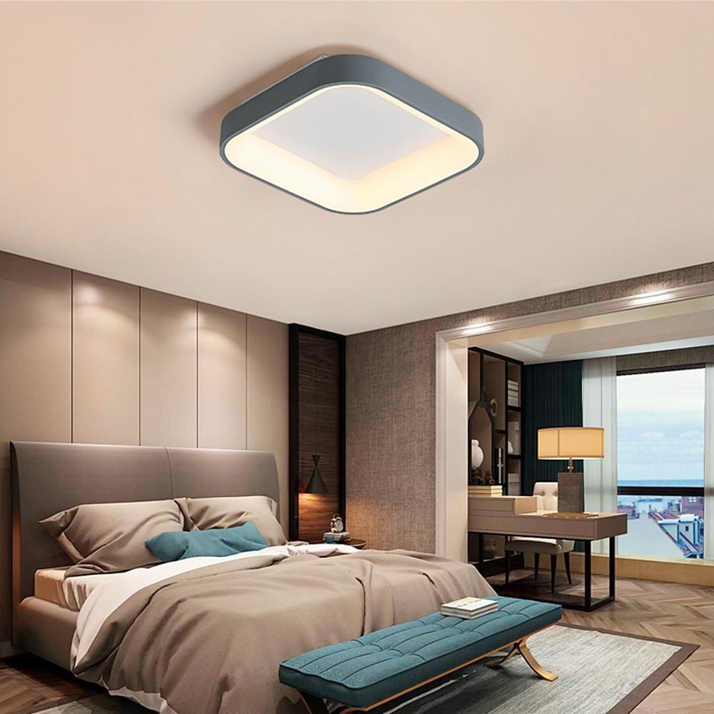 Square Shaped Modern LED Flush Mount Ceiling Light for Bedroom-Lighom