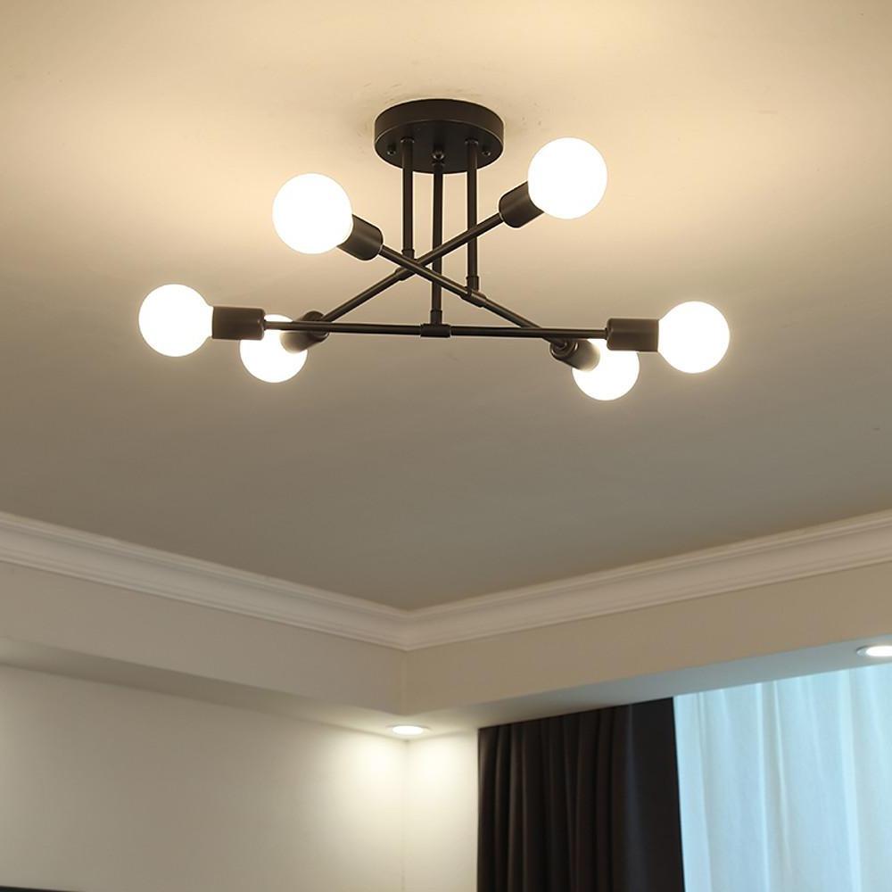 6-Light Globe Linear Sputnik Modern Mount Light