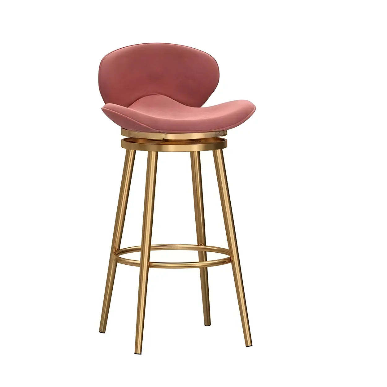 Iron Frame Curved Fabric Bucket Bar Stool