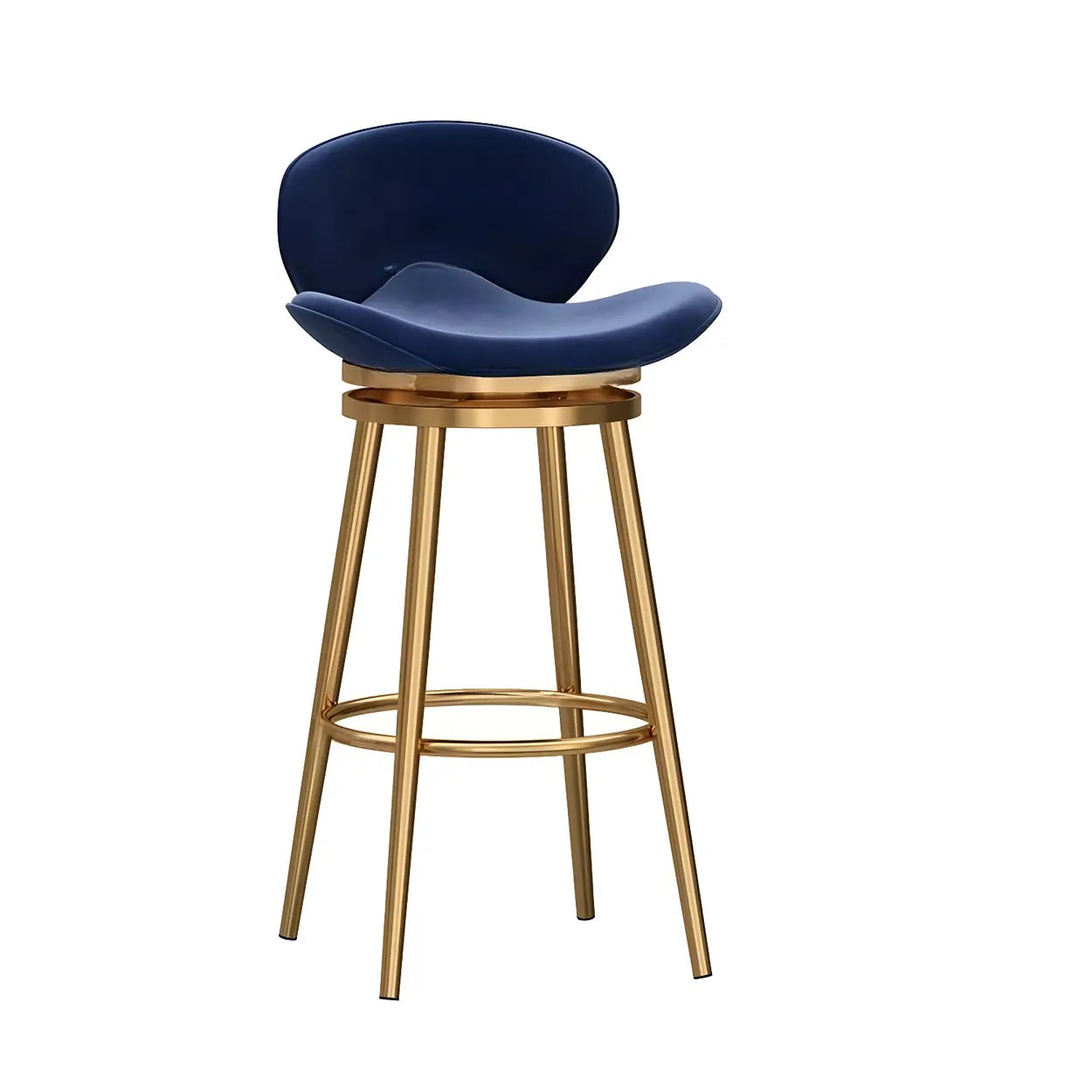 Iron Frame Curved Fabric Bucket Bar Stool