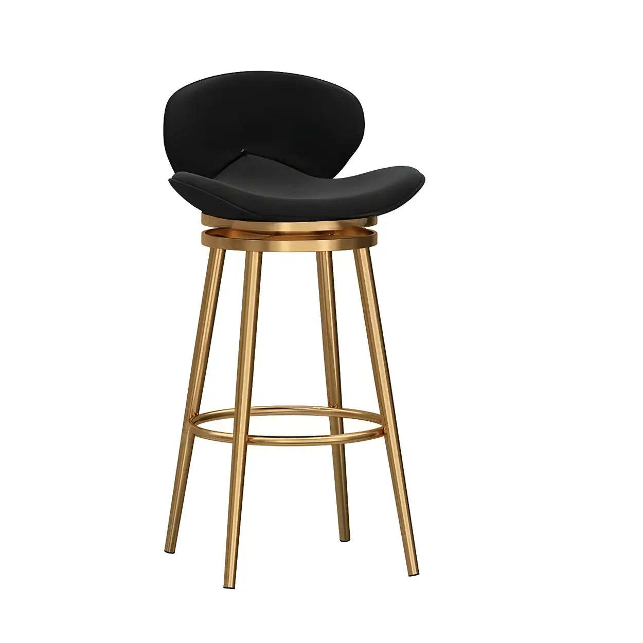 Iron Frame Curved Fabric Bucket Bar Stool