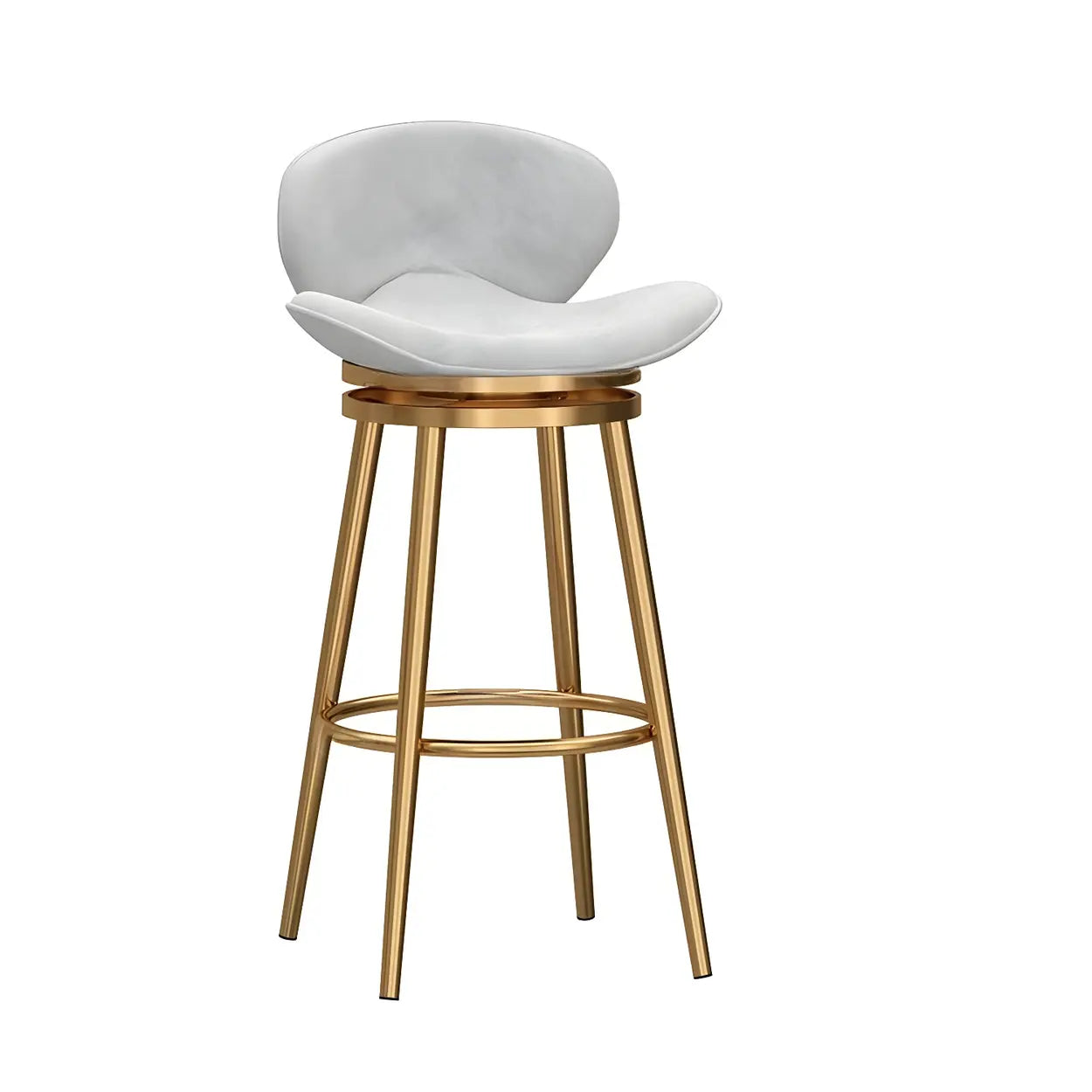 Iron Frame Curved Fabric Bucket Bar Stool