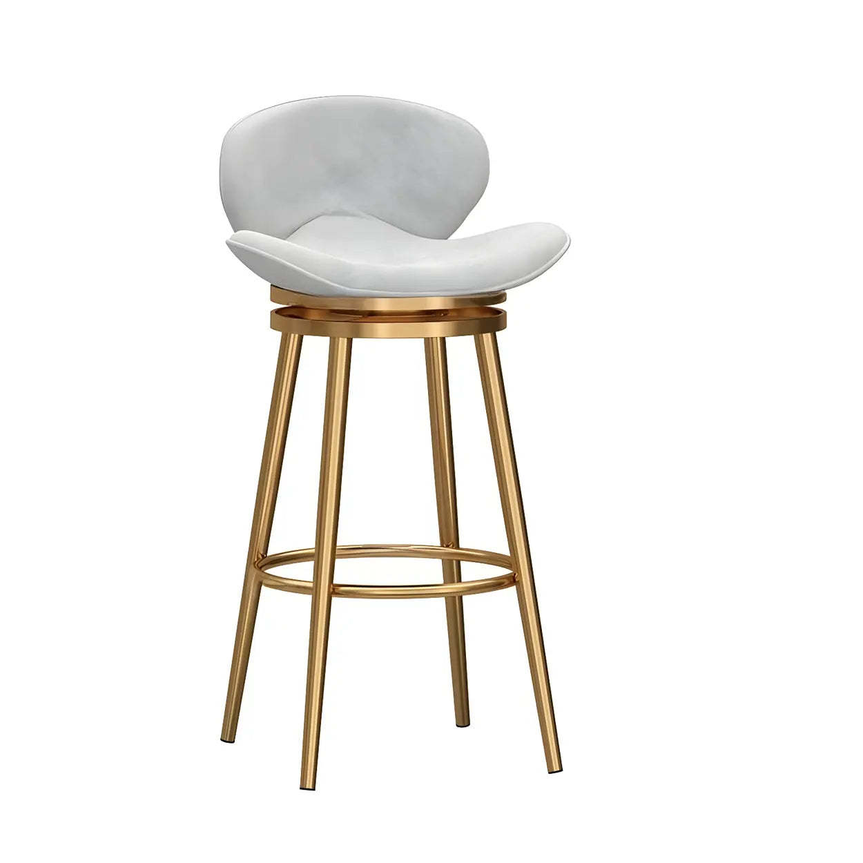 Iron Frame Curved Fabric Bucket Bar Stool