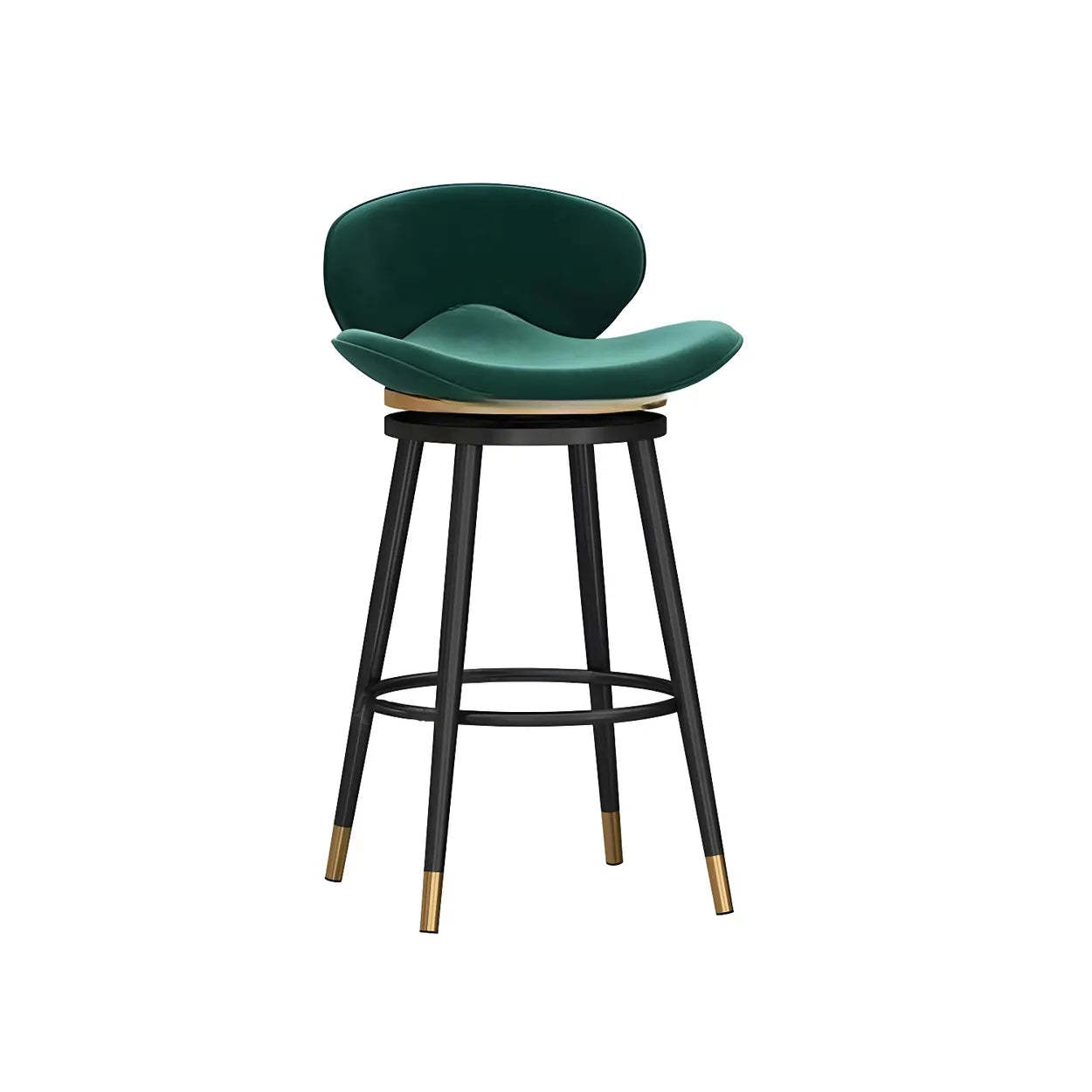 Lighom luxury curved frame iron bar & counter stools — 18" L x 17" W x 35.5" H / Green / Black