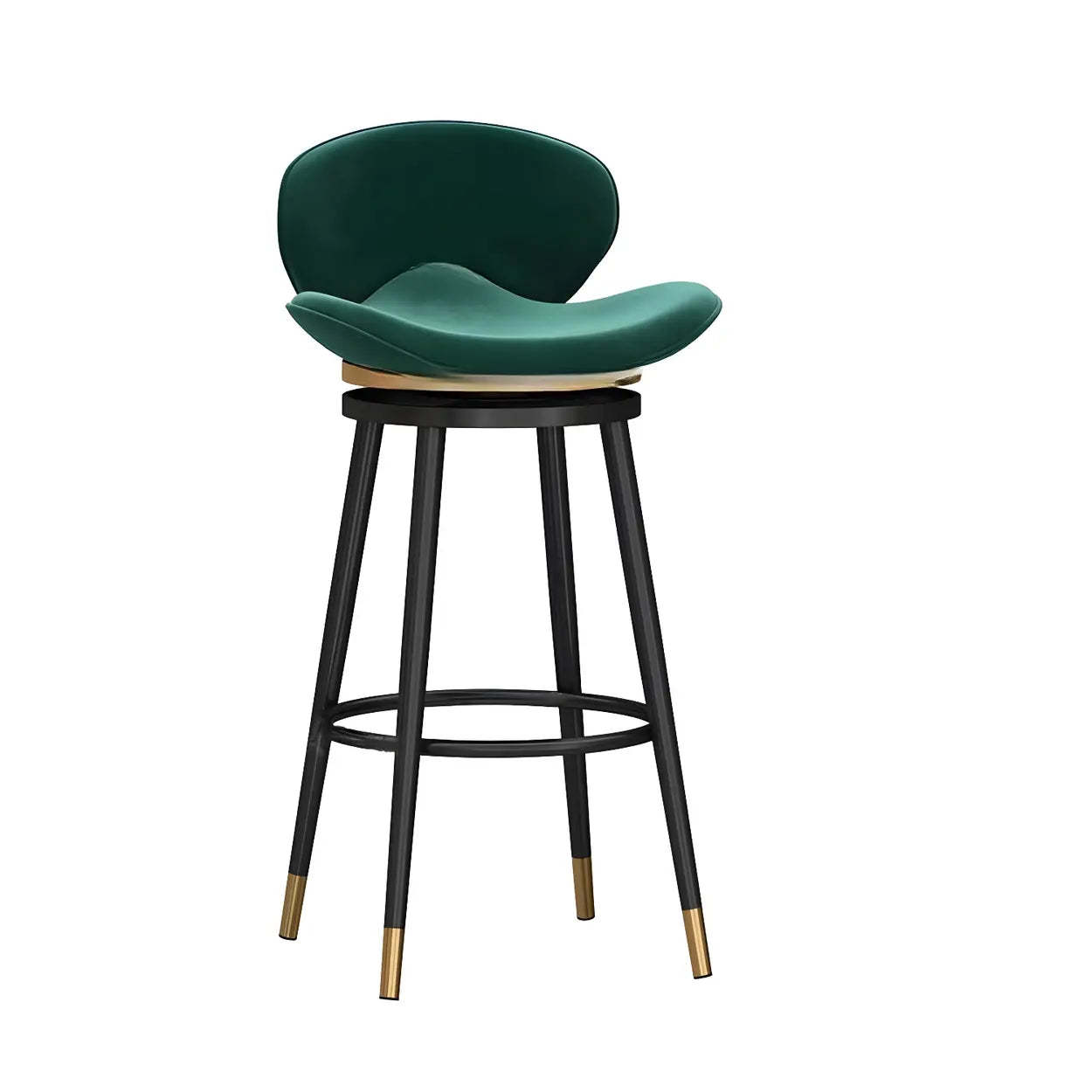 Iron Frame Curved Fabric Bucket Bar Stool