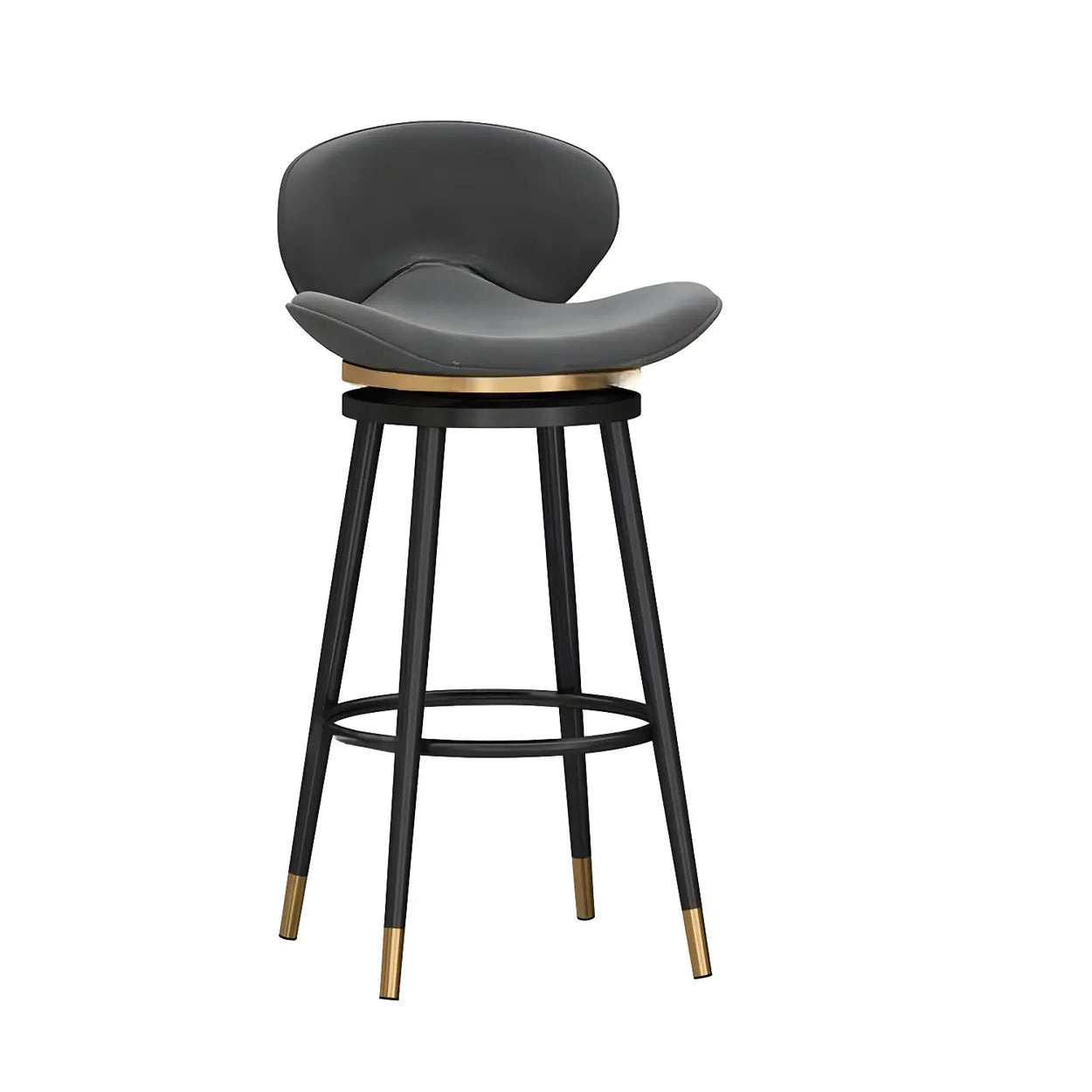 Iron Frame Curved Fabric Bucket Bar Stool