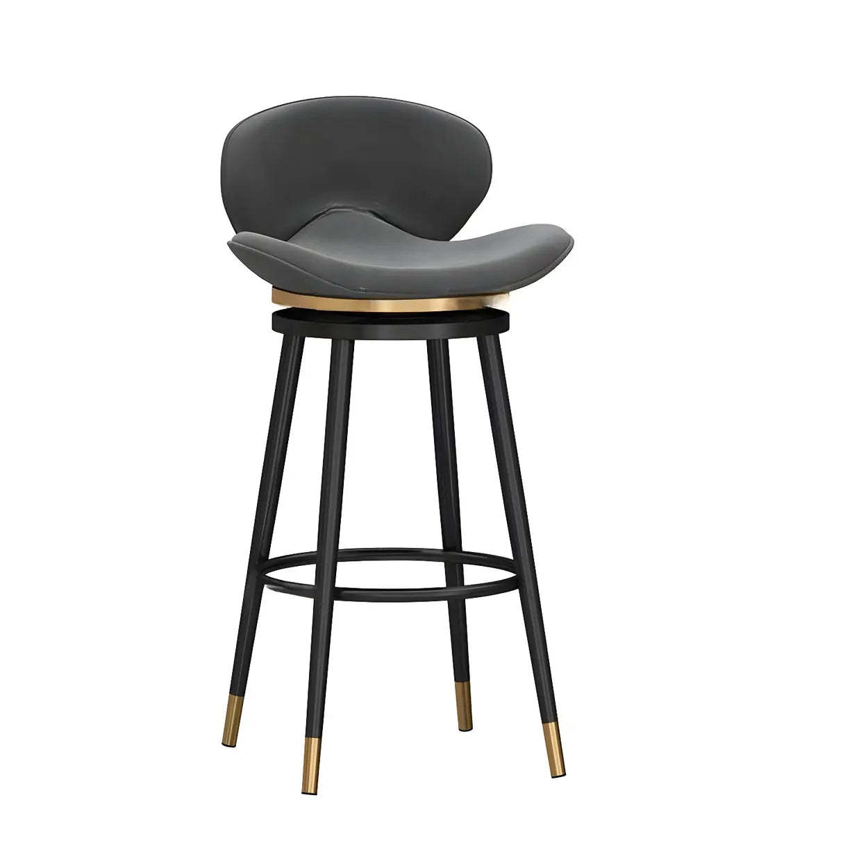 Iron Frame Curved Fabric Bucket Bar Stool