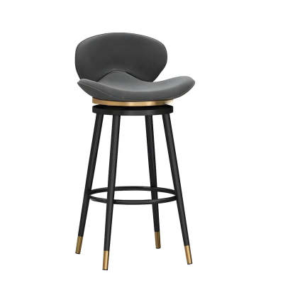 Iron Frame Curved Fabric Bucket Bar Stool