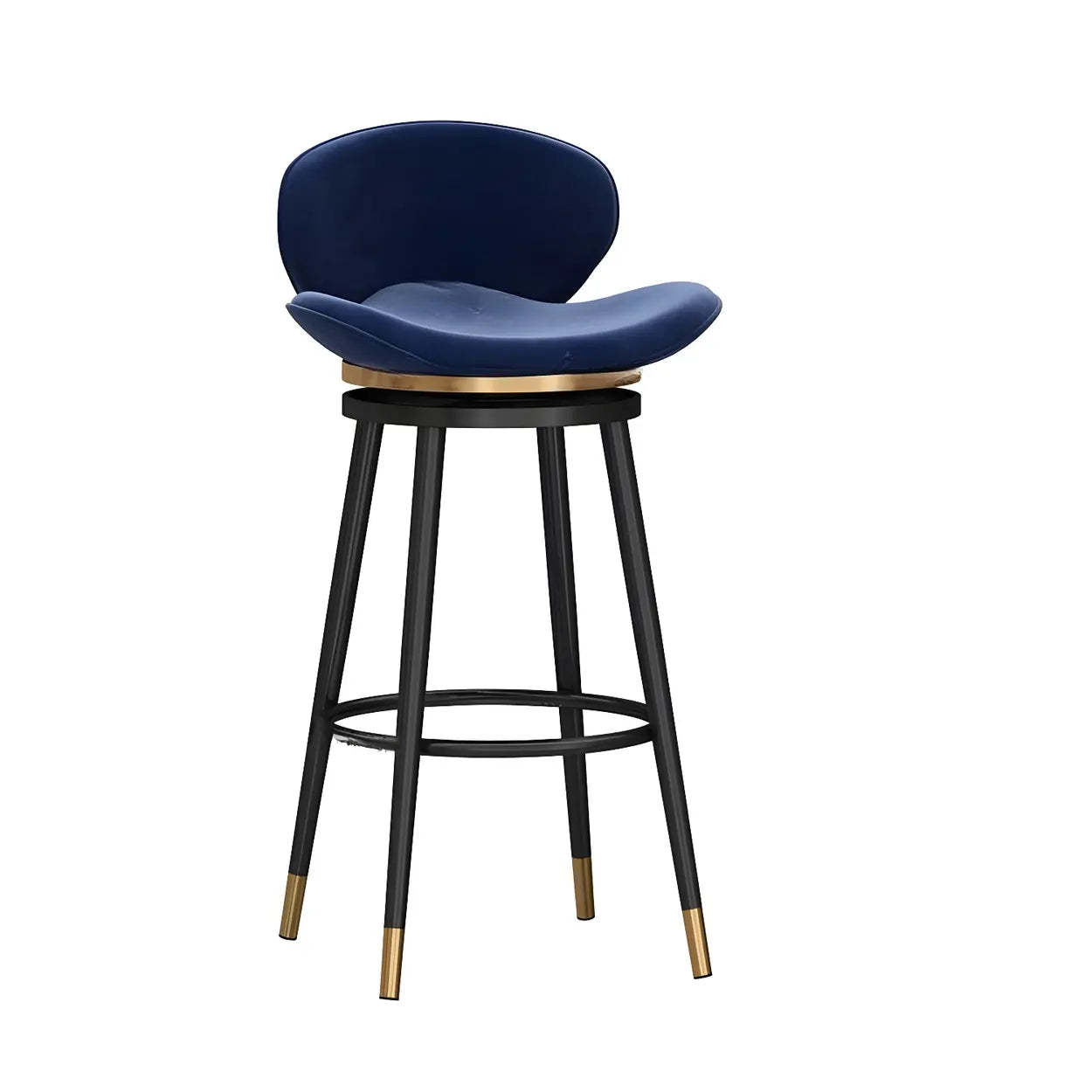 Iron Frame Curved Fabric Bucket Bar Stool