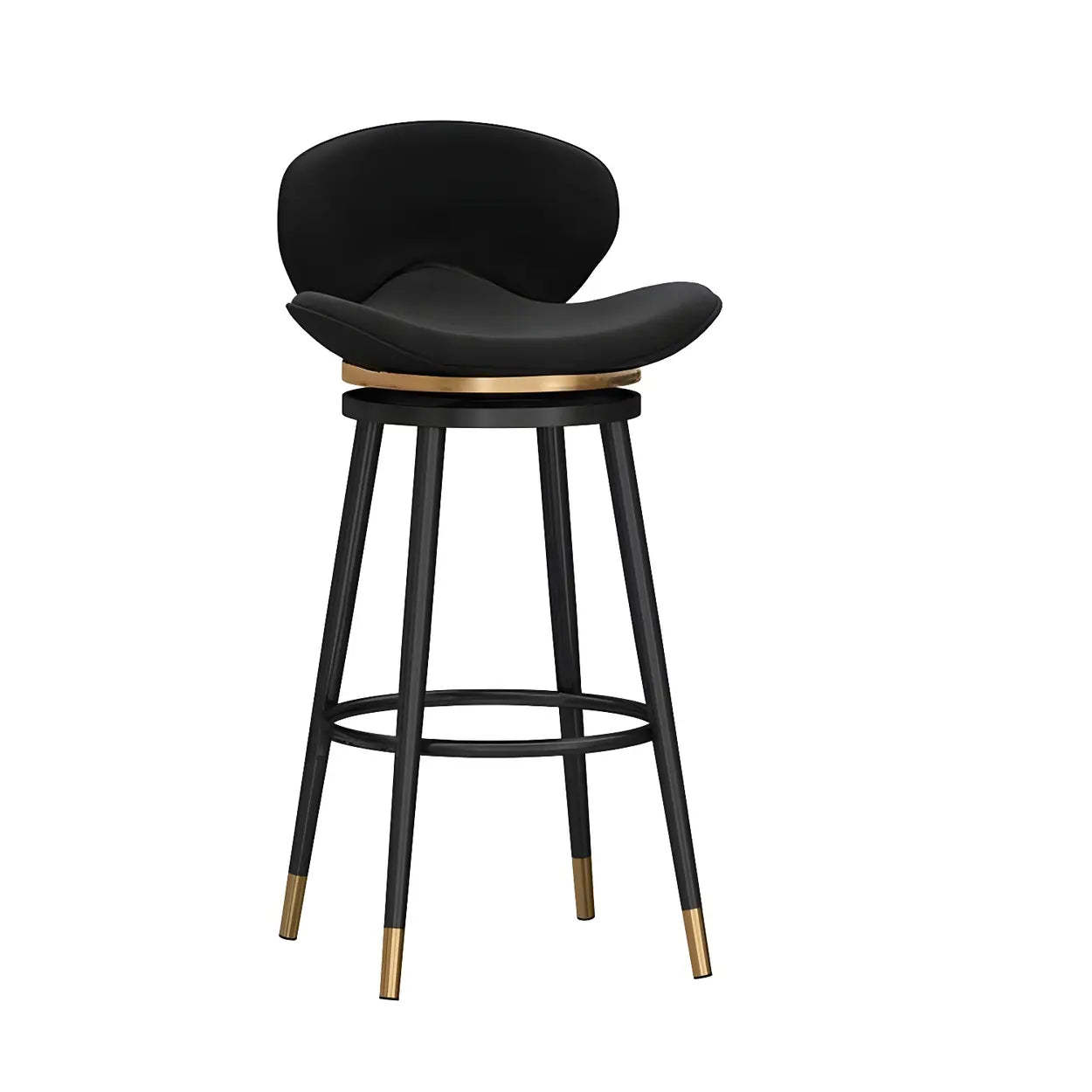 Iron Frame Curved Fabric Bucket Bar Stool