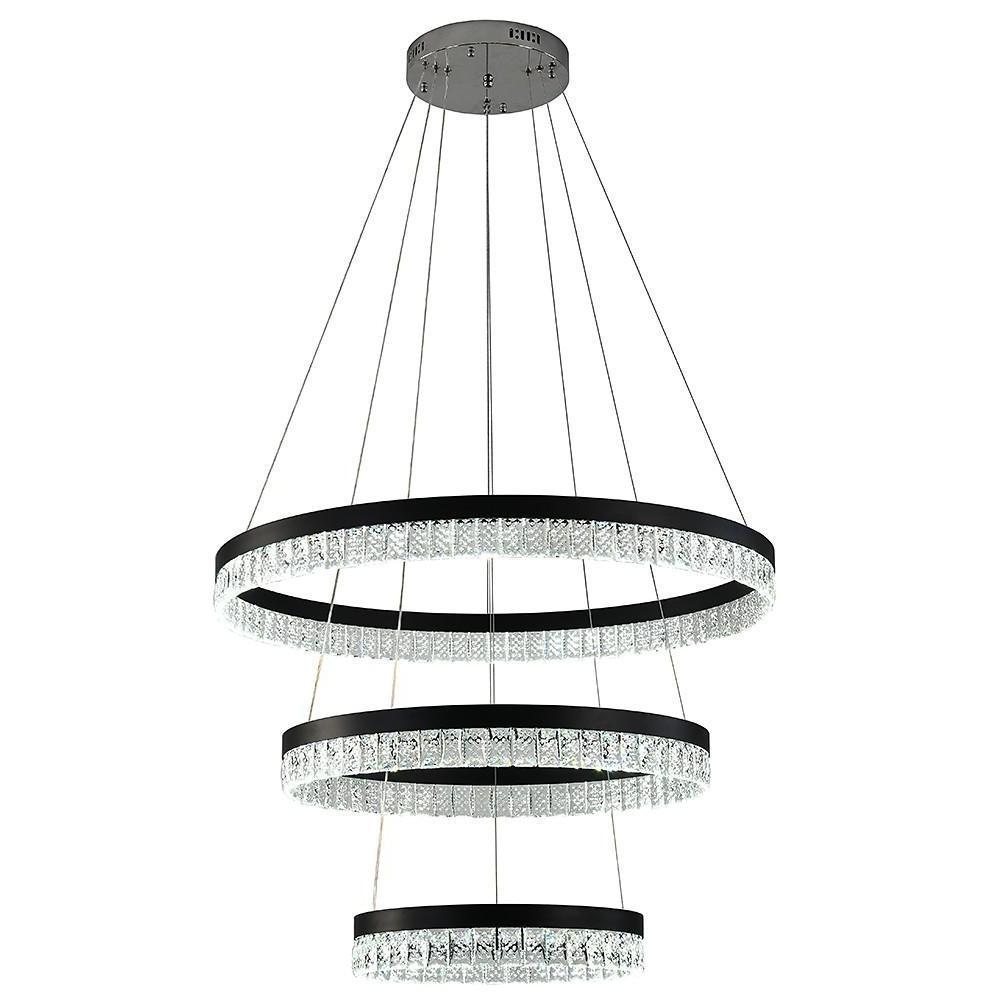 3 Tiered Circles LED Crystal Modern Chandeliers Pendant Light Hanging Lamp-Lighom
