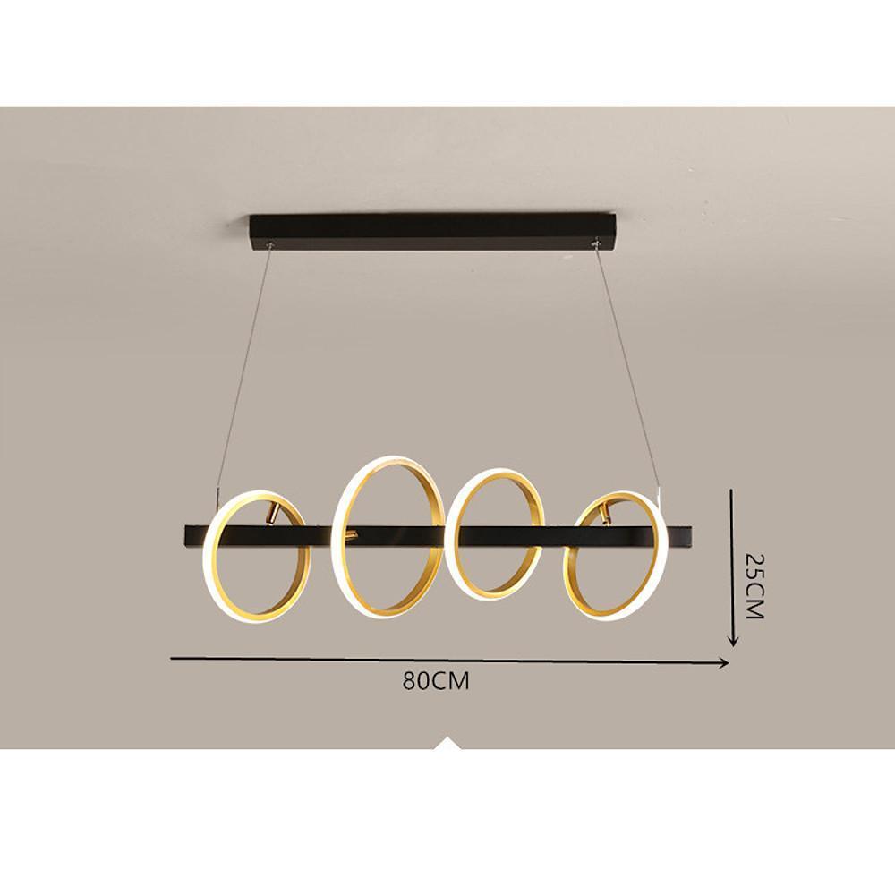 4-Ring LED Gold Chandelier Island Ceiling Light-Lighom