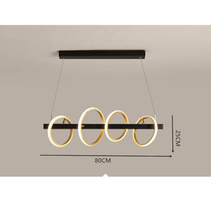 4-Ring LED Gold Chandelier Island Ceiling Light-Lighom