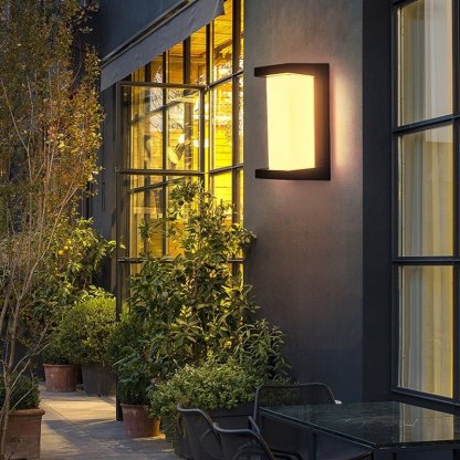 Creative Geometric Waterproof Black Modern Outdoor Wall Lights Wall Lamp-Lighom