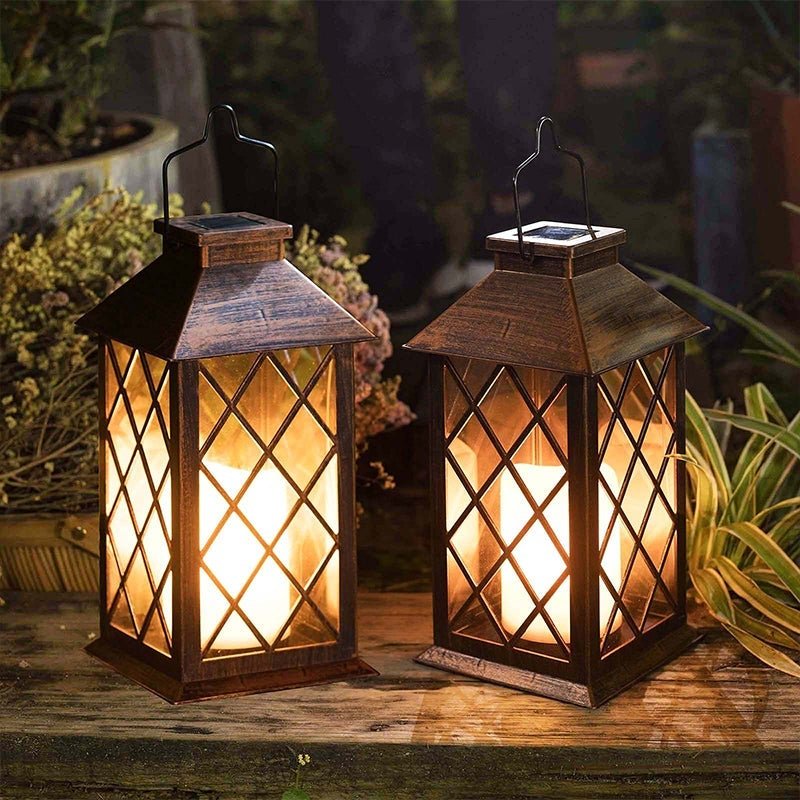 Retro Bronze Antique LED Solar Outdoor Lantern