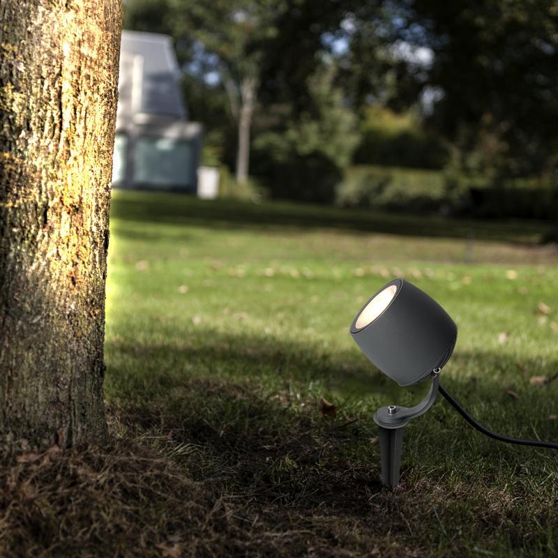Round Aluminum LED Waterproof Gray Modern Tree Spotlights Outdoor Light-Lighom