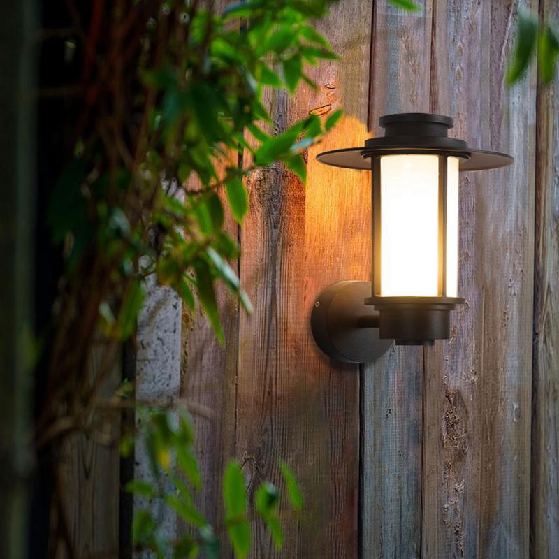 Top Hats Shape Aluminum LED Waterproof Black Retro Outdoor Wall Lights-Lighom