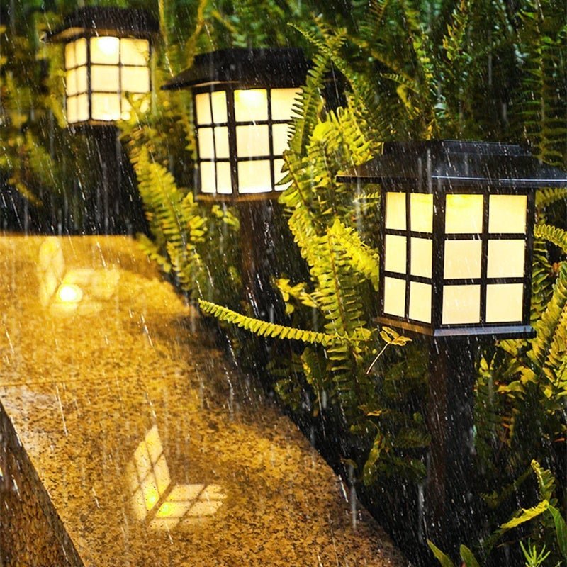 2/4 Pack Ideas Waterproof LED Black Modern Solar Powered Outdoor Light-Lighom
