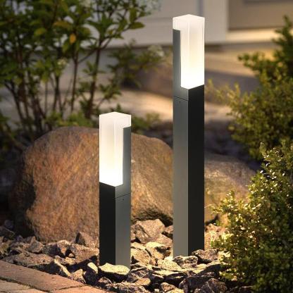 Sleek Cuboid Black Aluminum LED Pathway Lights Waterproof and Minimalist Design-Lighom