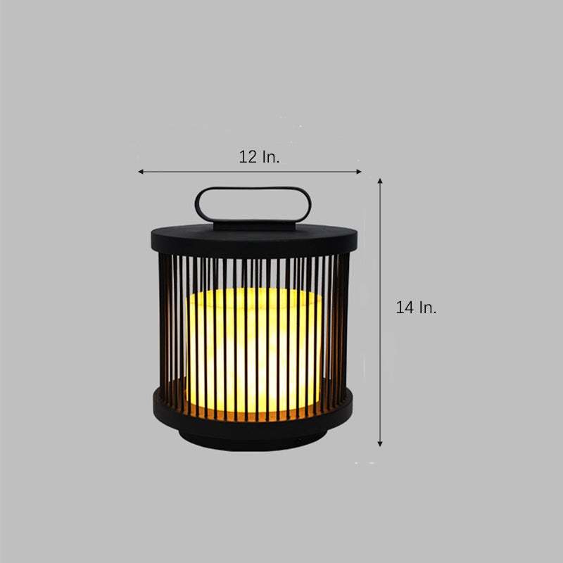 Cage Shape Waterproof Black Retro Classic Outdoor Lanterns Outdoor Lamp-Lighom